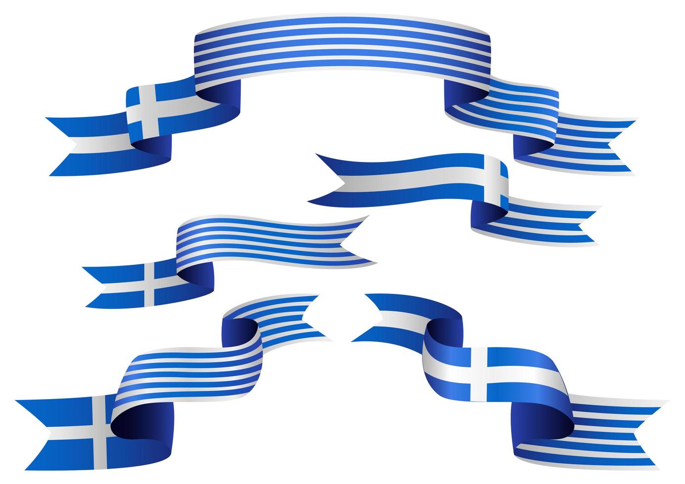 Griekse vlag lint set vector