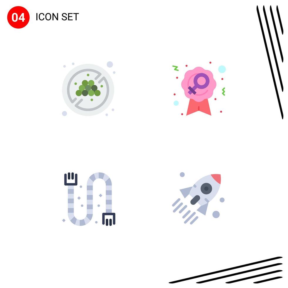 universeel icoon symbolen groep van 4 modern vlak pictogrammen van Nee eetpatroon industrieel insigne vrouw lancering bewerkbare vector ontwerp elementen