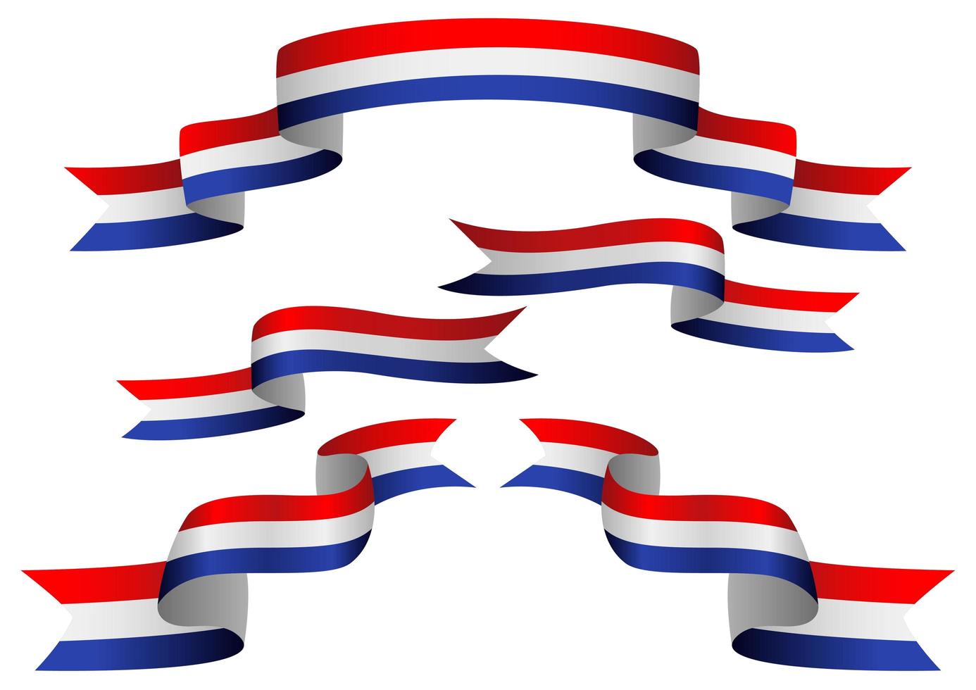 nederlandse vlag lint set vector