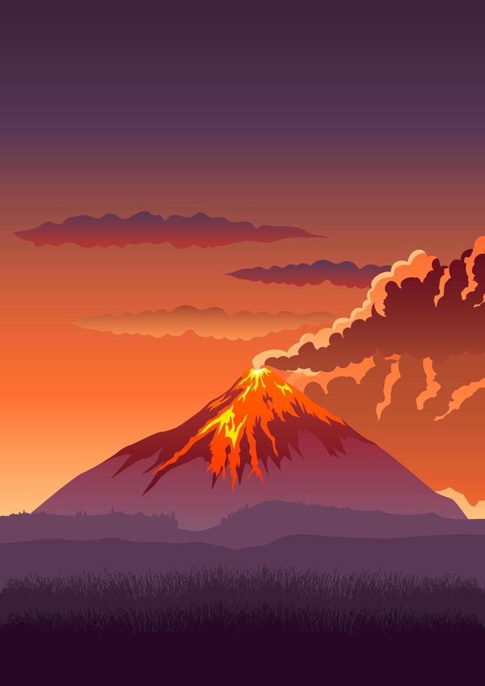 vulkaan vectorillustratie vector