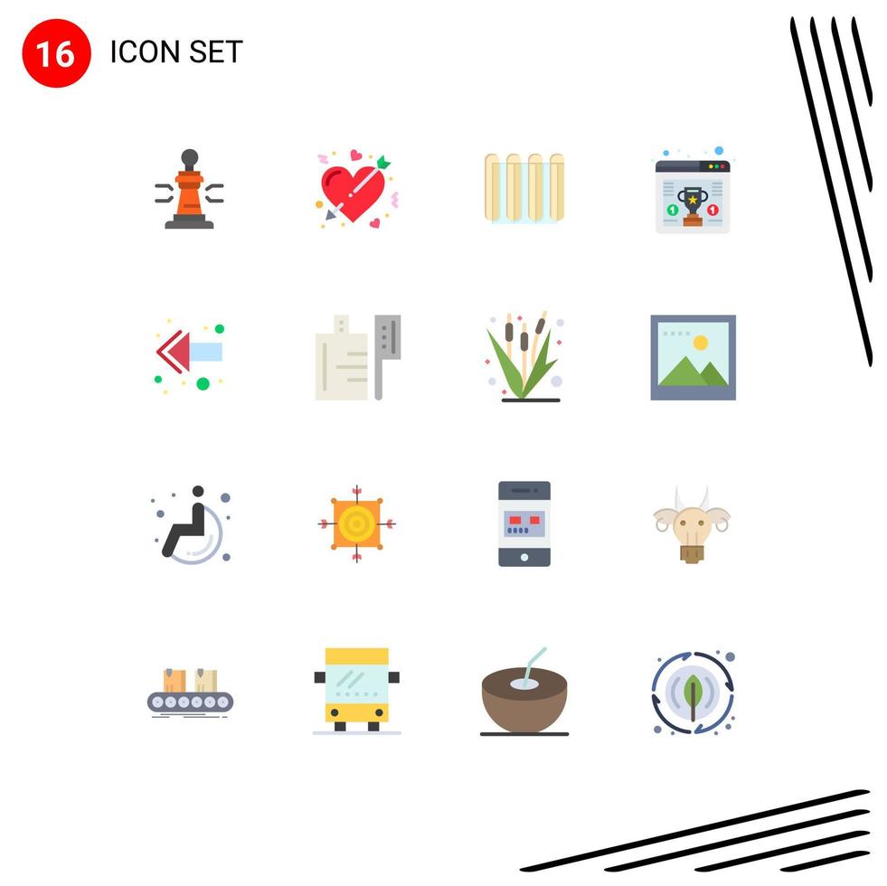 16 gebruiker koppel vlak kleur pak van modern tekens en symbolen van trofee prijzen liefde verwarming heet bewerkbare pak van creatief vector ontwerp elementen