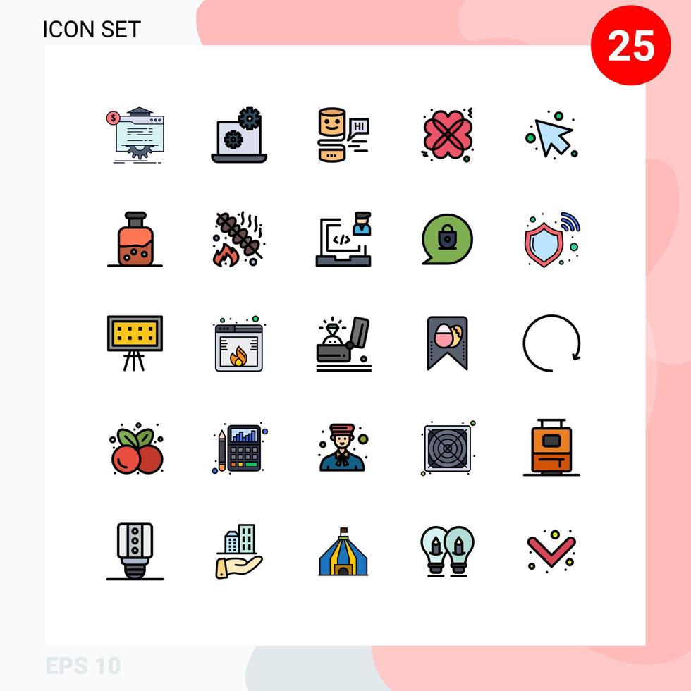modern reeks van 25 gevulde lijn vlak kleuren en symbolen zo net zo omhoog datum gemoedelijk interfaces romantisch harten bewerkbare vector ontwerp elementen