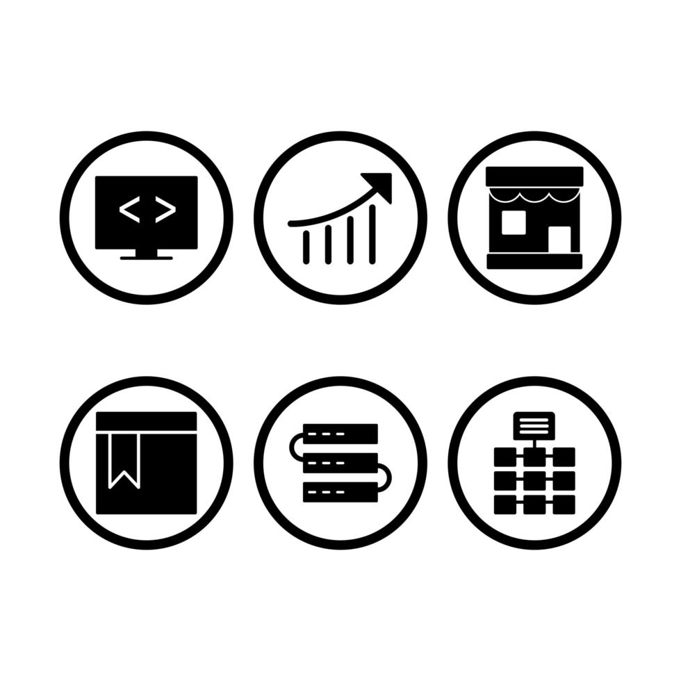 icon set van zoekmachineoptimalisatie voor persoonlijk en commercieel gebruik ... vector