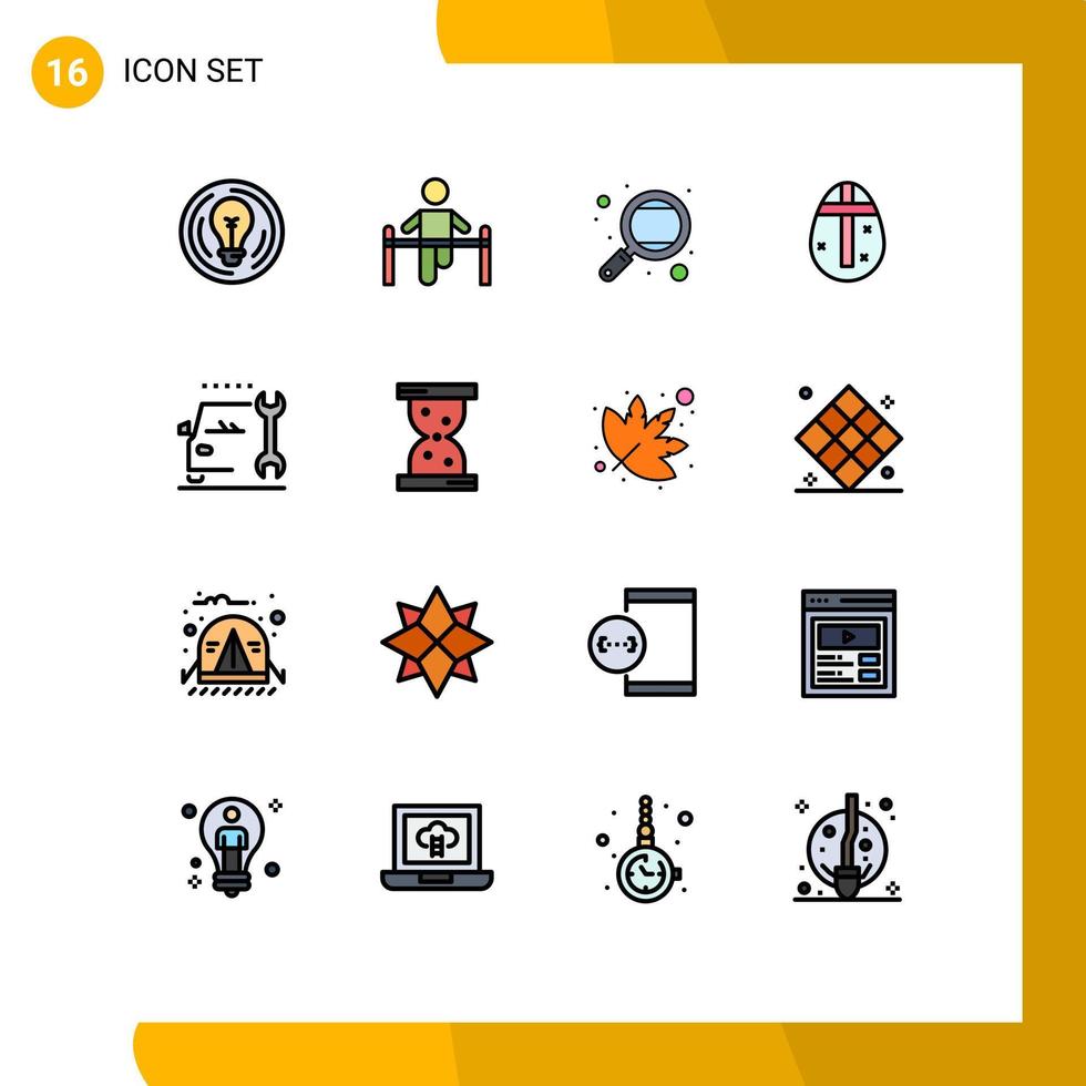 reeks van 16 modern ui pictogrammen symbolen tekens voor vakantie Pasen ei Gezondheid studie Onderzoek bewerkbare creatief vector ontwerp elementen