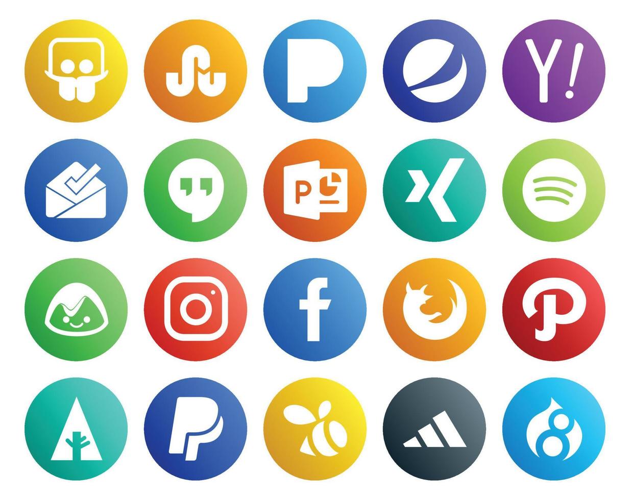 20 sociaal media icoon pak inclusief eerste browser Power Point firefox instagram vector