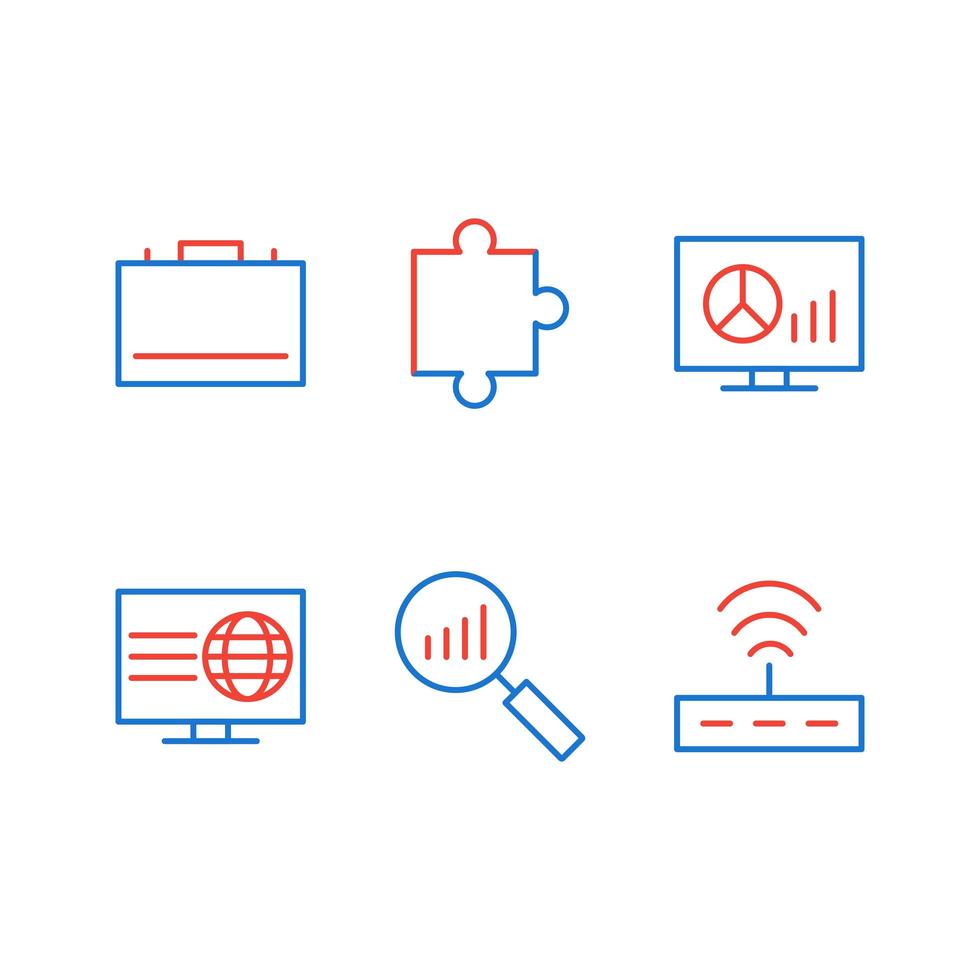 icon set van zoekmachineoptimalisatie voor persoonlijk en commercieel gebruik ... vector