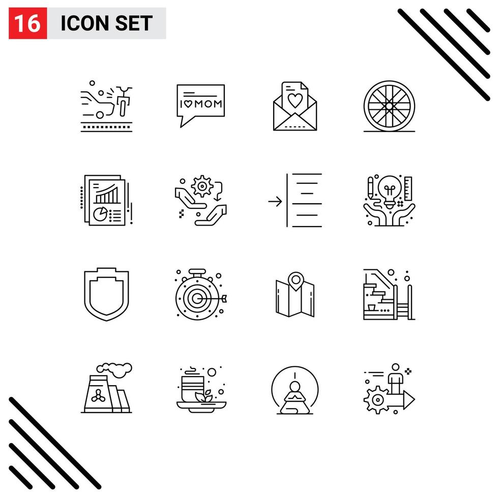 16 gebruiker koppel schets pak van modern tekens en symbolen van hand- verslag doen van liefde taart tabel bewerkbare vector ontwerp elementen