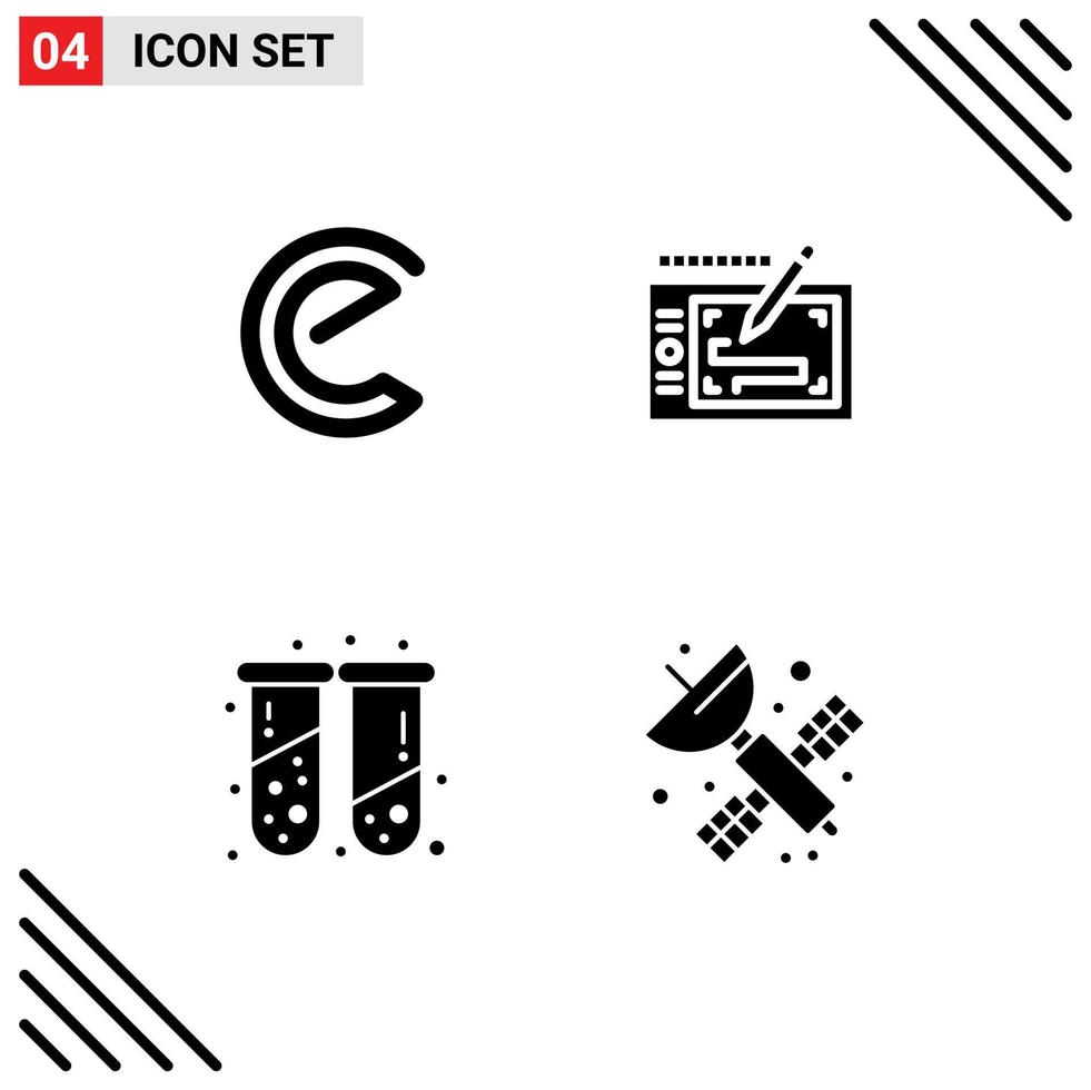reeks van 4 modern ui pictogrammen symbolen tekens voor energie munt Gezondheid crypto valuta presentatie test buizen bewerkbare vector ontwerp elementen