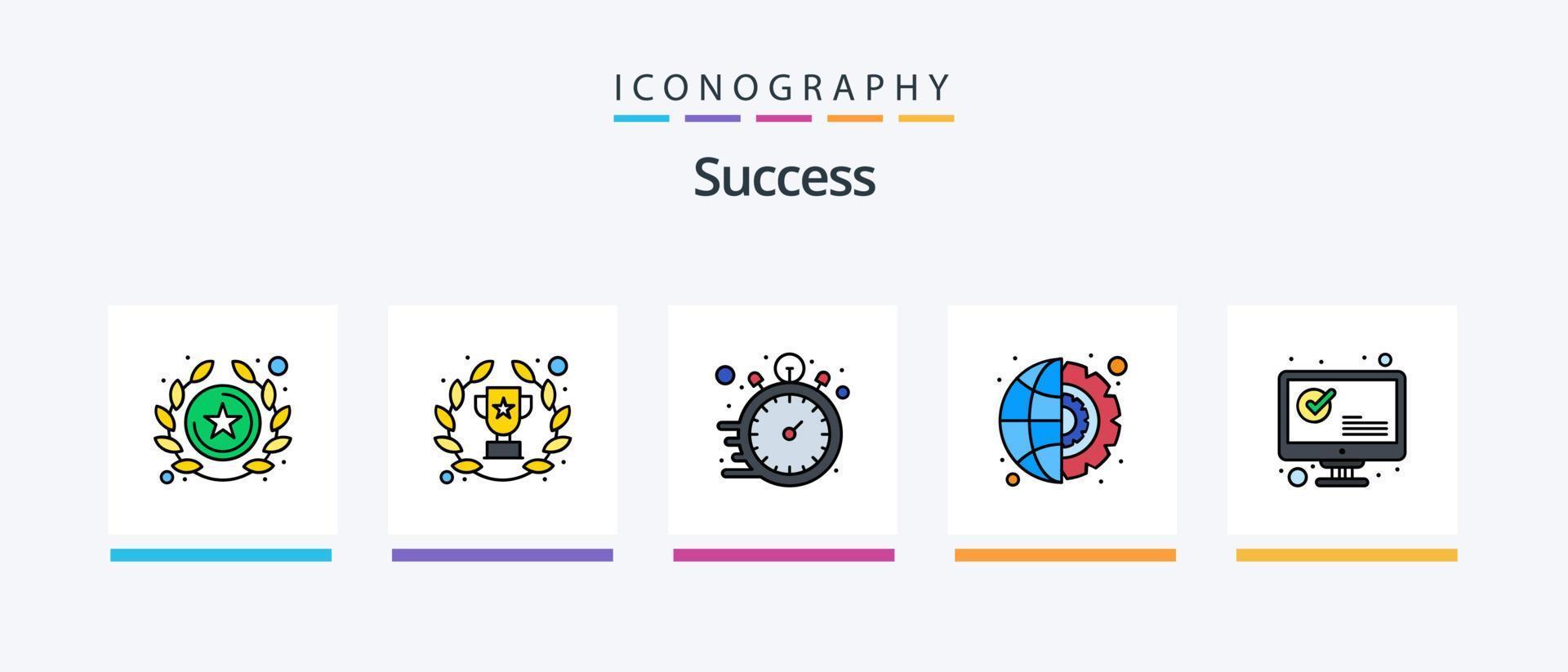 sucess lijn gevulde 5 icoon pak inclusief hand. betaling. beloning. betalen contant geld. contant geld in hand. creatief pictogrammen ontwerp vector