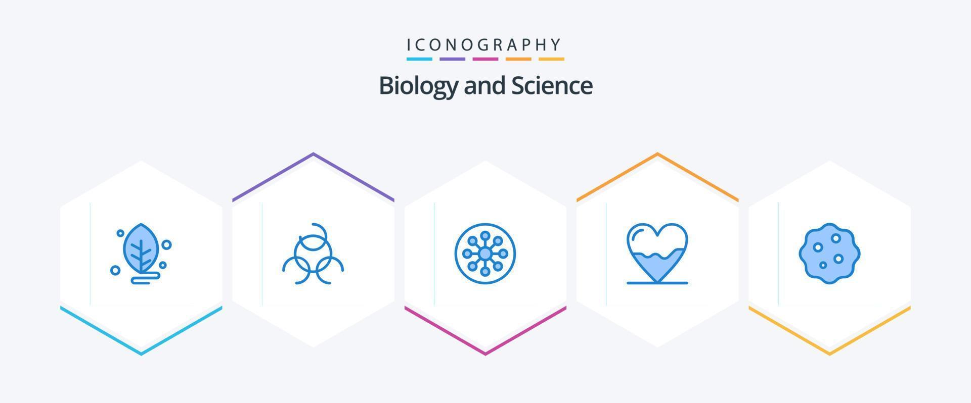 biologie 25 blauw icoon pak inclusief biologie. geneesmiddel. cel. ziekenhuis. biologie vector