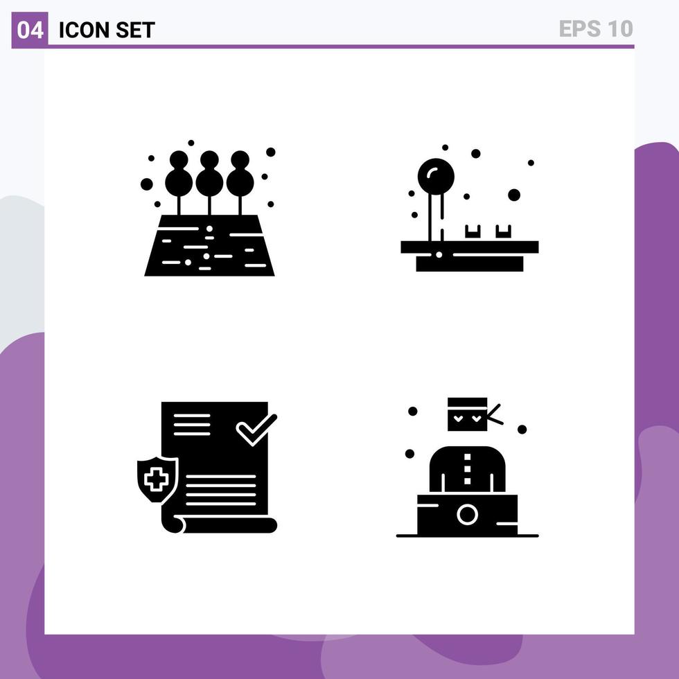 reeks van 4 modern ui pictogrammen symbolen tekens voor landbouw het dossier bedieningshendel Speel bandiet bewerkbare vector ontwerp elementen