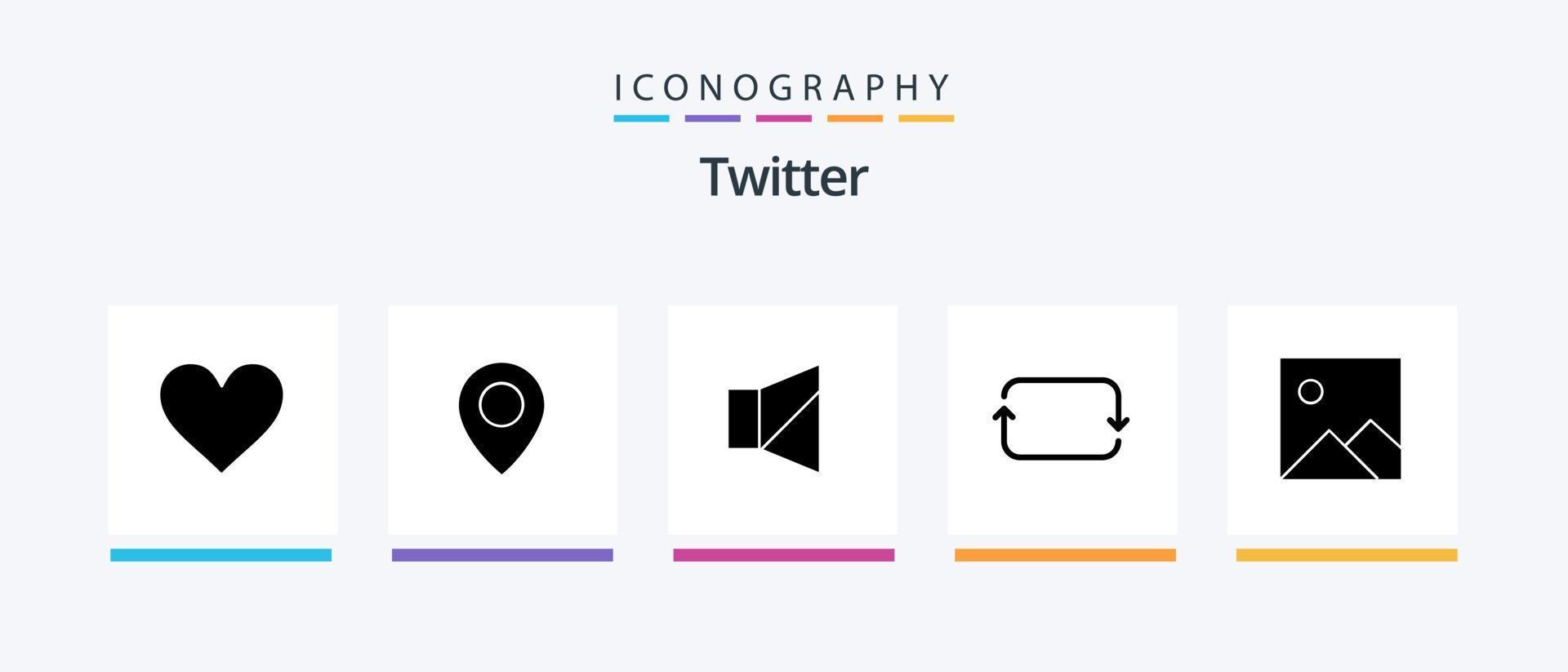 twitter glyph 5 icoon pak inclusief afbeelding. twitteren. uit. stelt. voorkant. creatief pictogrammen ontwerp vector