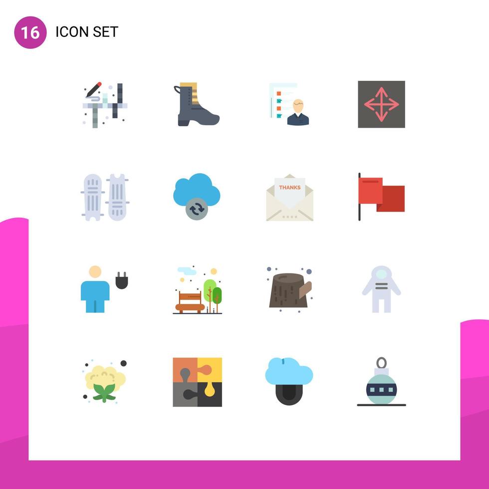 groep van 16 vlak kleuren tekens en symbolen voor app vaardigheden profiel hervat baan bewerkbare pak van creatief vector ontwerp elementen