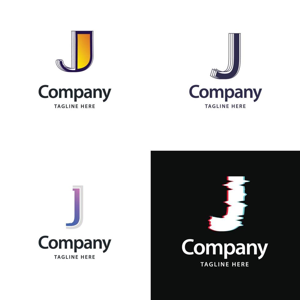 brief j groot logo pak ontwerp creatief modern logos ontwerp voor uw bedrijf vector