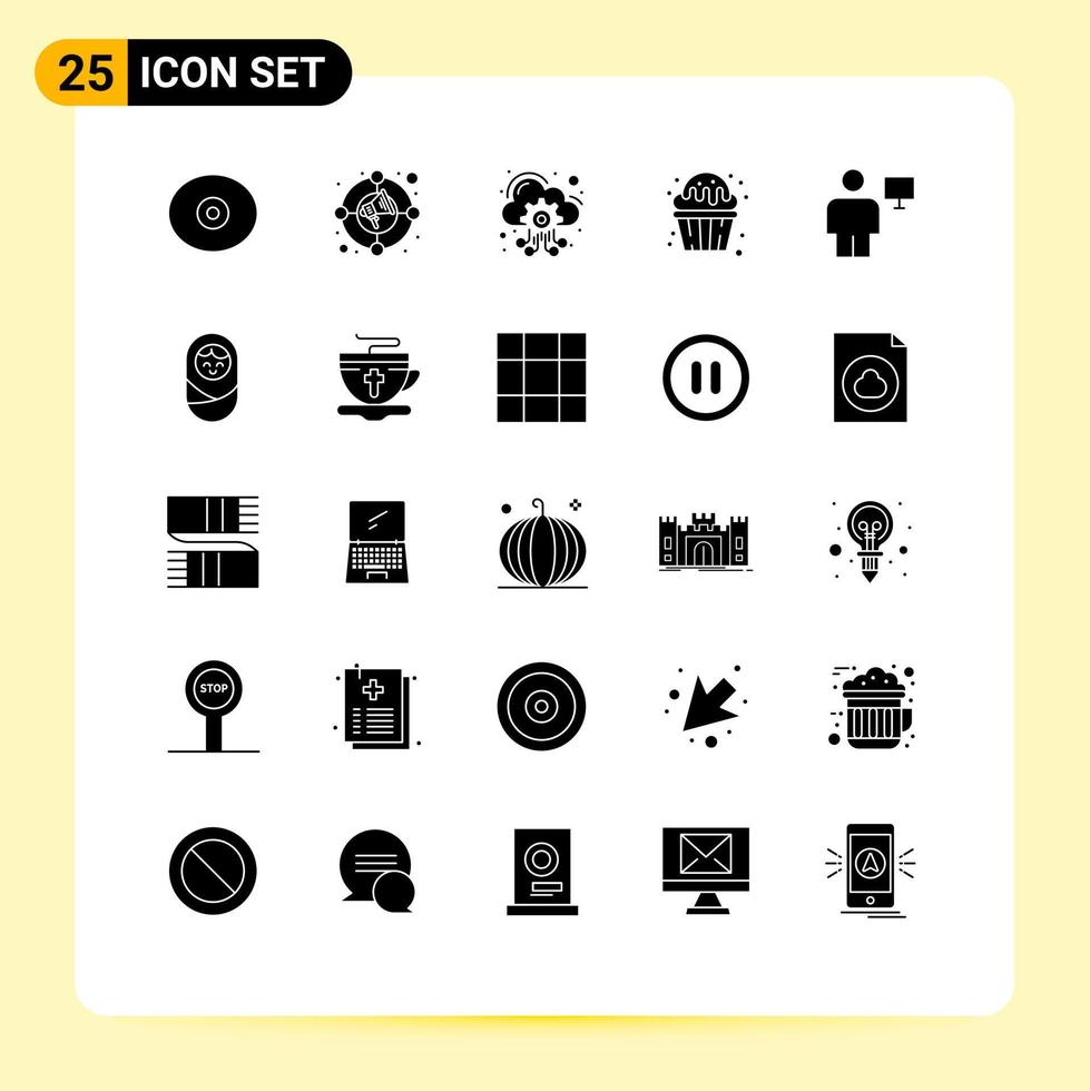25 creatief pictogrammen modern tekens en symbolen van lichaam snoepgoed hosting muffin toetje bewerkbare vector ontwerp elementen