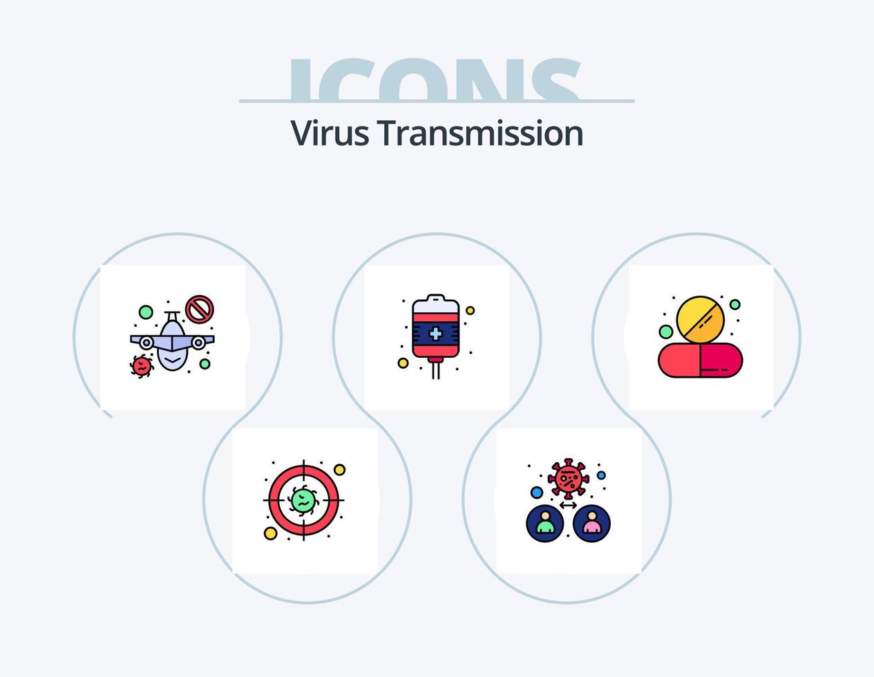 virus transmissie lijn gevulde icoon pak 5 icoon ontwerp. room. Gezondheid zorg. gezicht. behandeling. druppelen vector