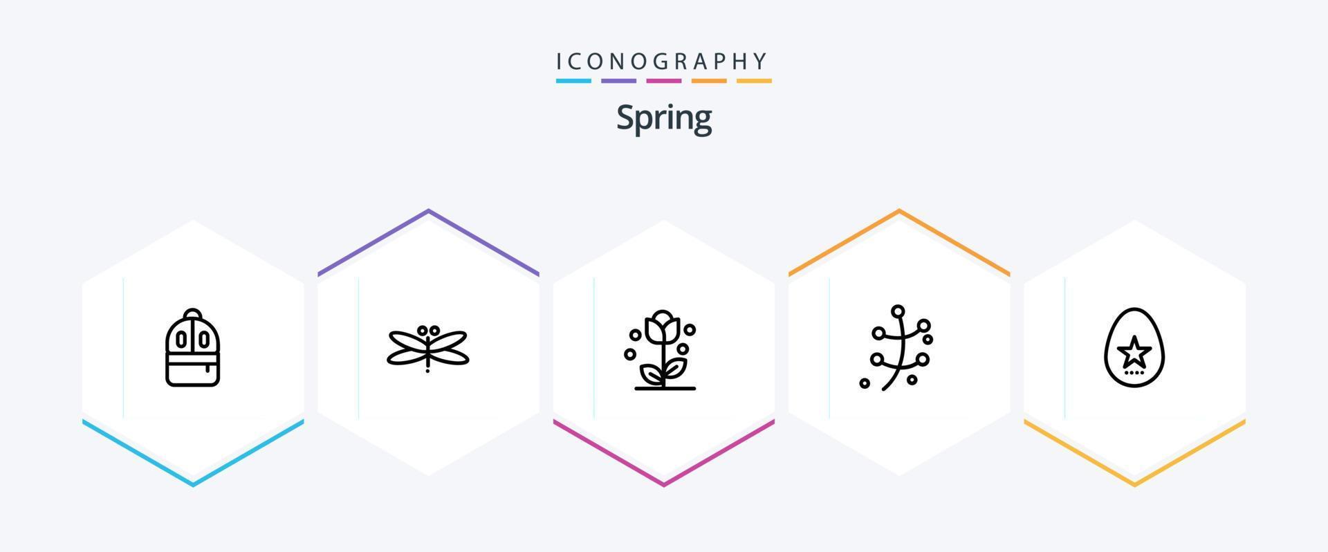 voorjaar 25 lijn icoon pak inclusief de lente. blad. de lente. groei. natuur vector