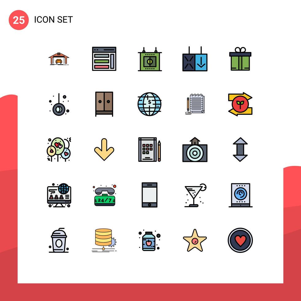 voorraad vector icoon pak van 25 lijn tekens en symbolen voor boodschappen doen geschenk gebruiker verkeer licht bewerkbare vector ontwerp elementen