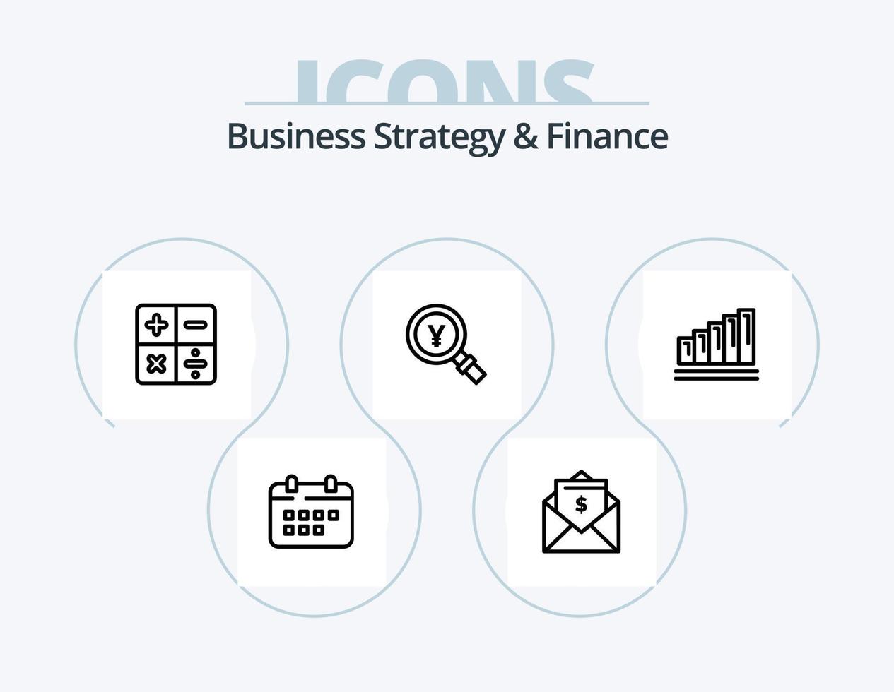 bedrijf strategie en financiën lijn icoon pak 5 icoon ontwerp. rekenmachine. Kerstmis klok. analyses. kerstmis. klok vector