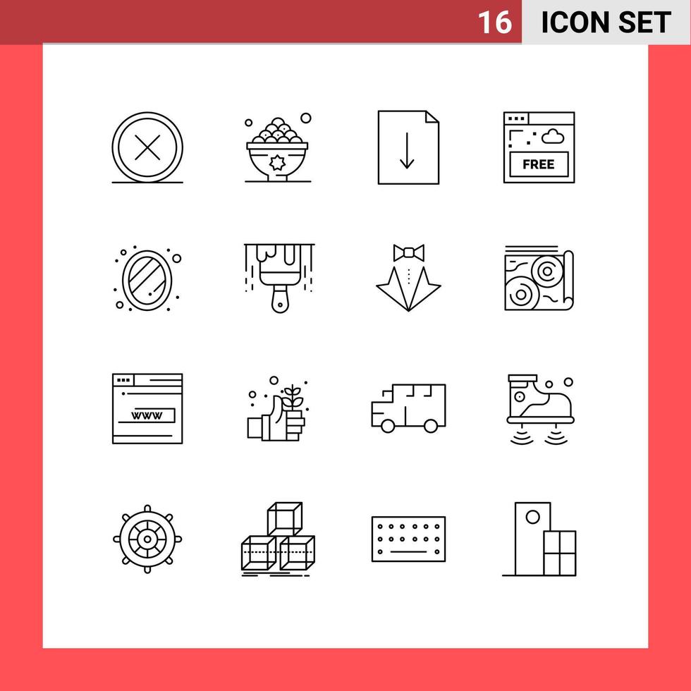 16 gebruiker koppel schets pak van modern tekens en symbolen van interieur internet lunch vrij exporteren bewerkbare vector ontwerp elementen