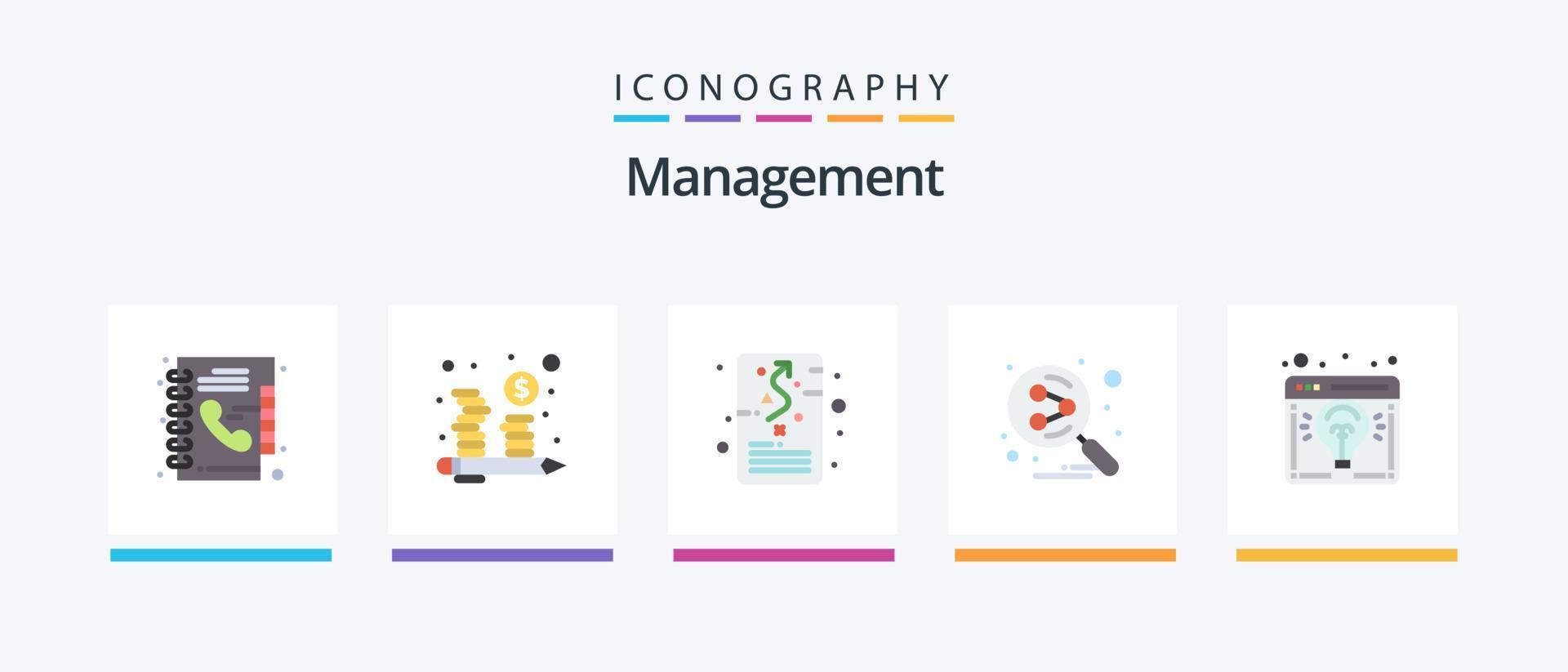 beheer vlak 5 icoon pak inclusief browser. sociaal. doel. deel. strategisch. creatief pictogrammen ontwerp vector