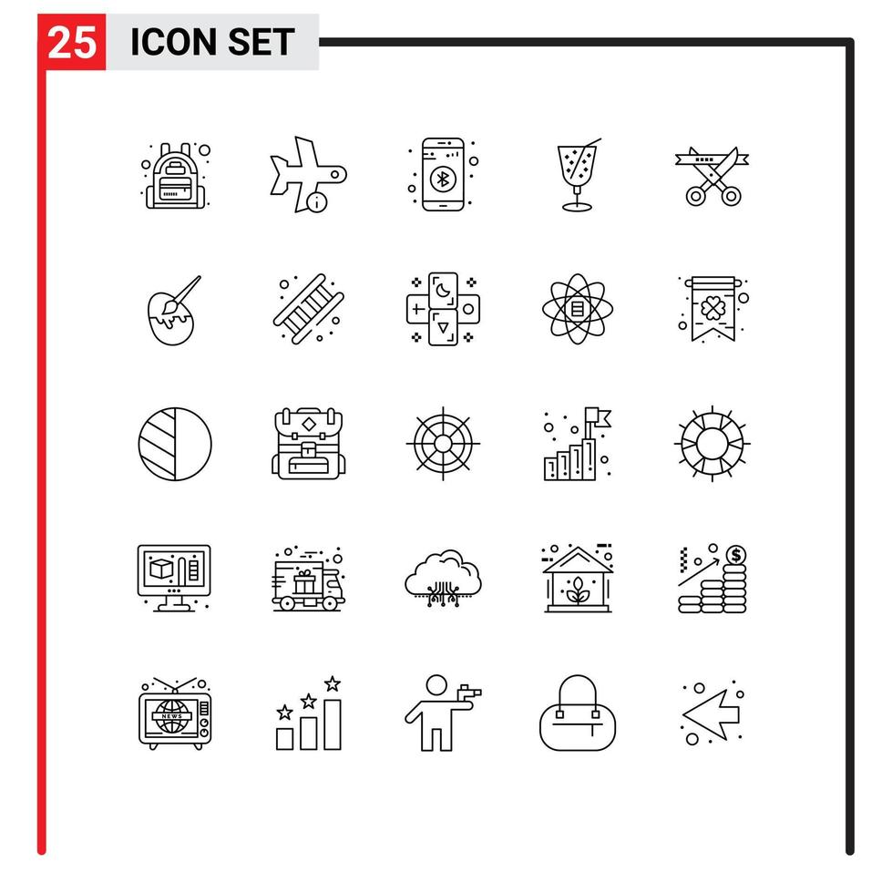 lijn pak van 25 universeel symbolen van modern bedrijf Bluetooth sap strand bewerkbare vector ontwerp elementen