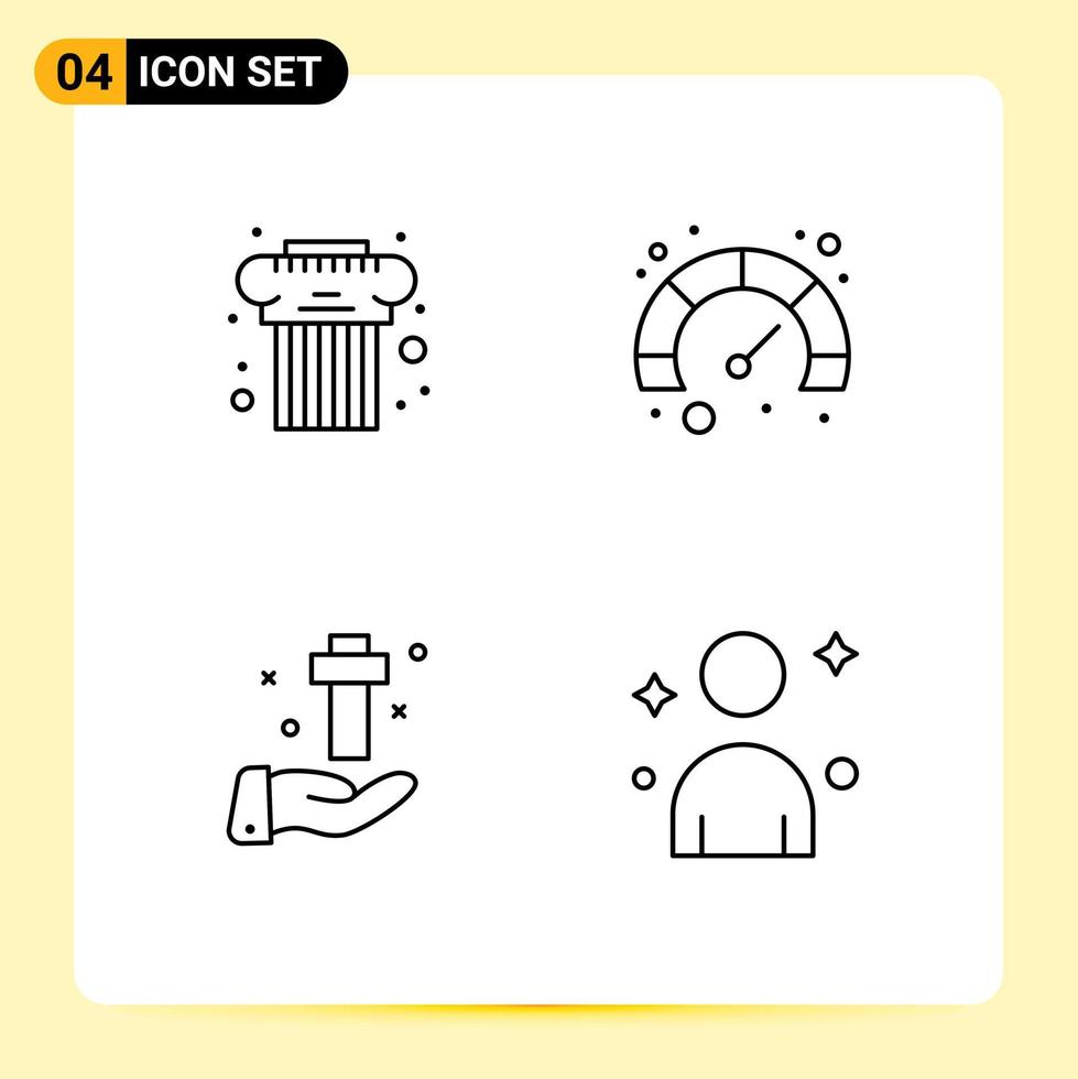4 universeel lijn tekens symbolen van architectuur christen Grieks snelheid Pasen bewerkbare vector ontwerp elementen