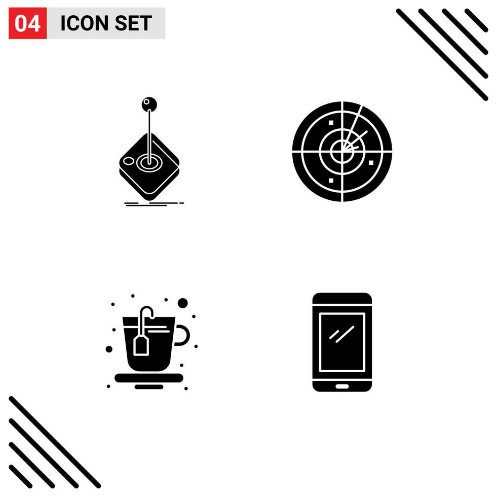reeks van modern ui pictogrammen symbolen tekens voor speelhal kop bedieningshendel radar thee bewerkbare vector ontwerp elementen