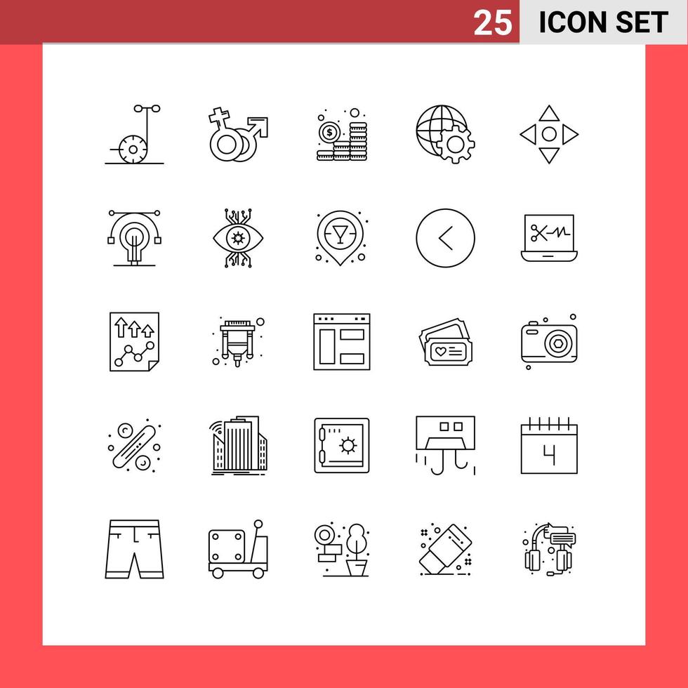 mobiel koppel lijn reeks van 25 pictogrammen van navigeren pijl begroting internet controle bewerkbare vector ontwerp elementen