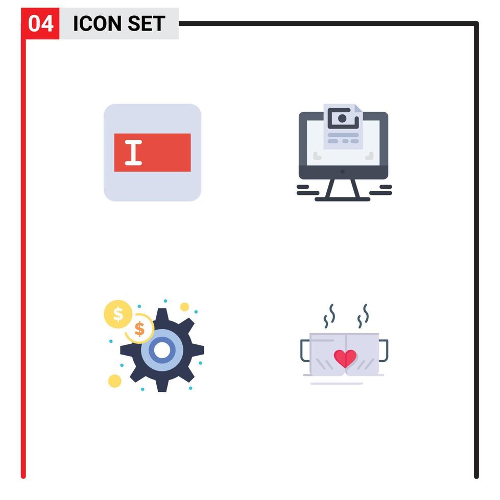 4 creatief pictogrammen modern tekens en symbolen van het formulier uitrusting scherm website thee bewerkbare vector ontwerp elementen