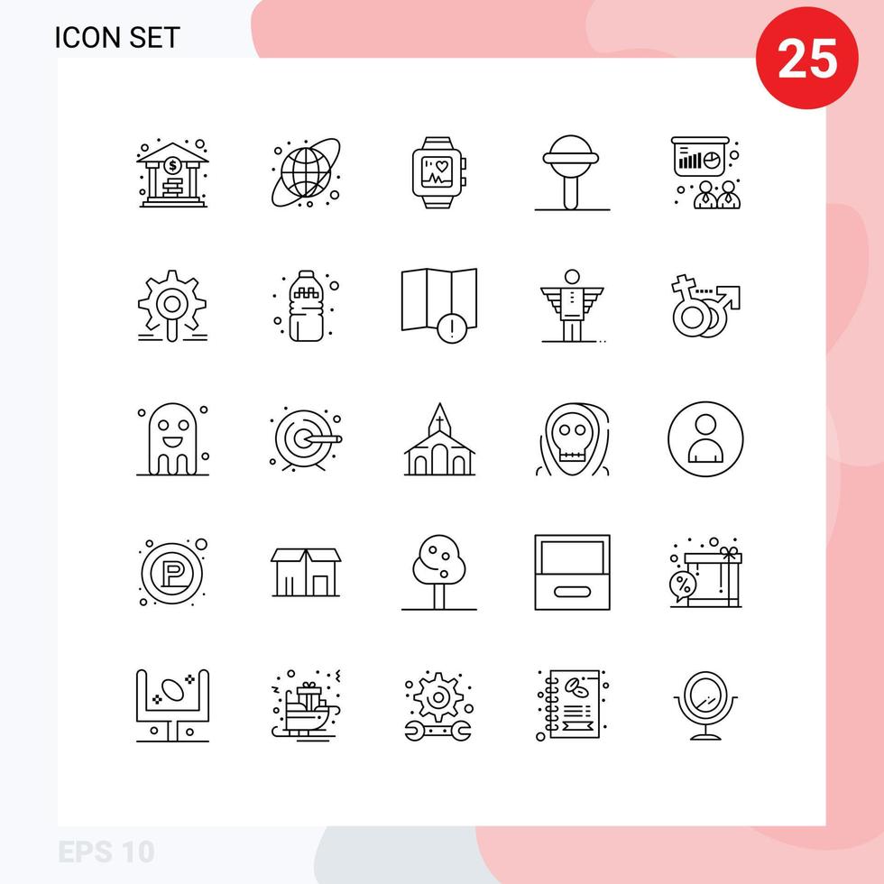 25 universeel lijnen reeks voor web en mobiel toepassingen bord presentatie liefde conferentie geluid bewerkbare vector ontwerp elementen