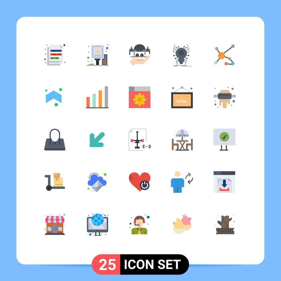 vlak kleur pak van 25 universeel symbolen van app spin bord insect bijdrage bewerkbare vector ontwerp elementen