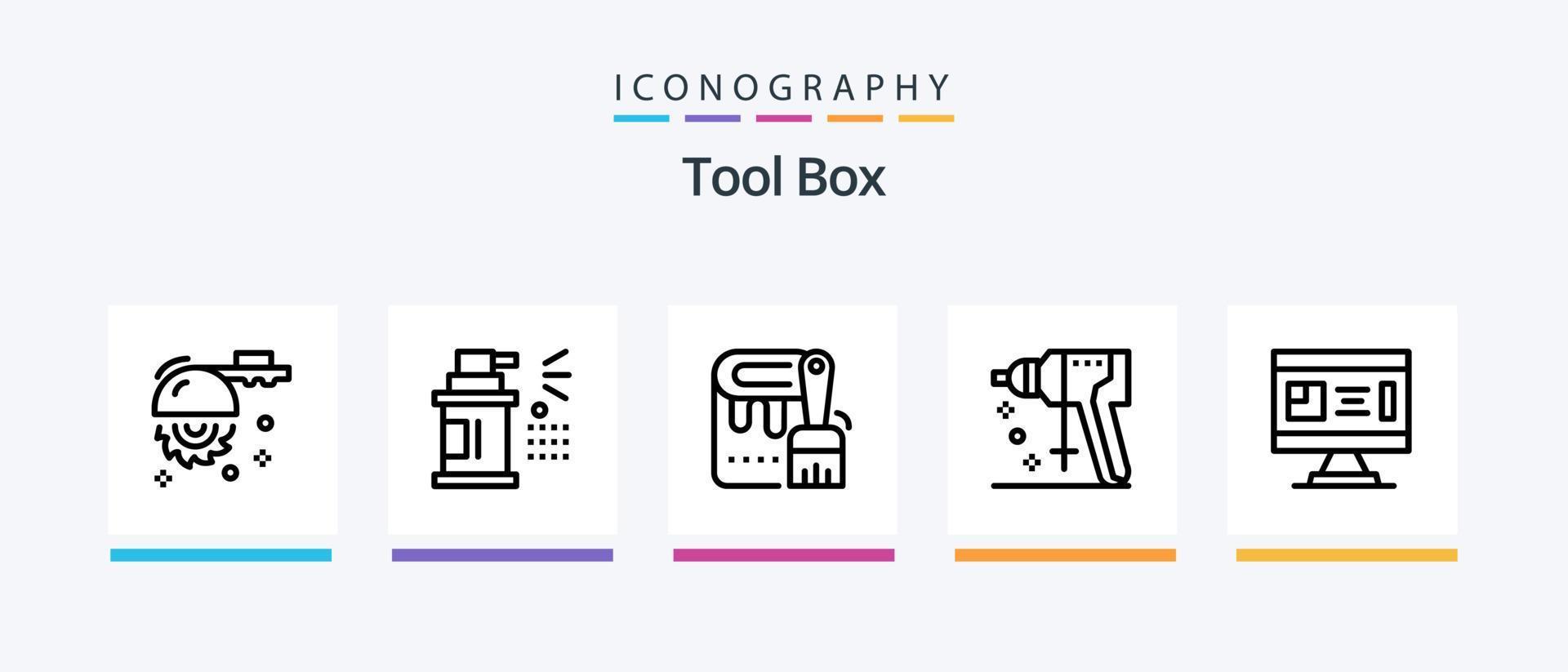 gereedschap lijn 5 icoon pak inclusief tang. bouw. bouw. hulpmiddelen. bouw. creatief pictogrammen ontwerp vector