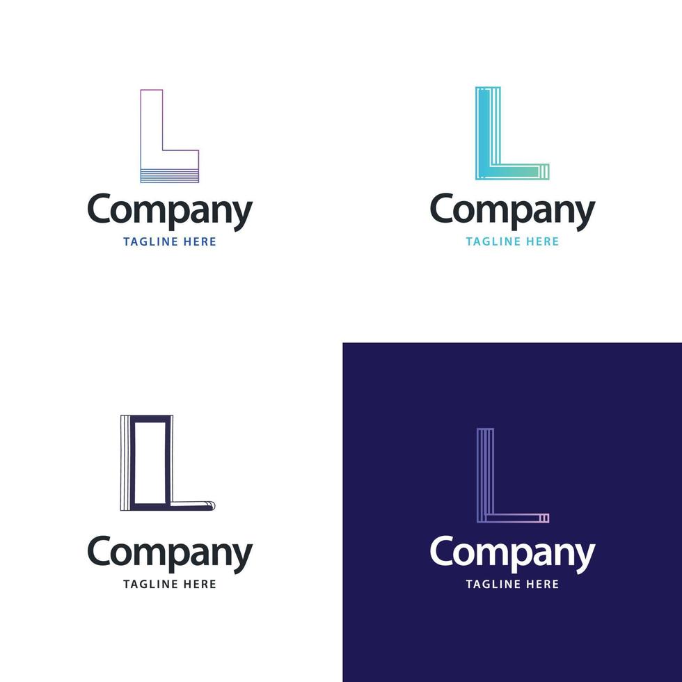 brief l groot logo pak ontwerp creatief modern logos ontwerp voor uw bedrijf vector