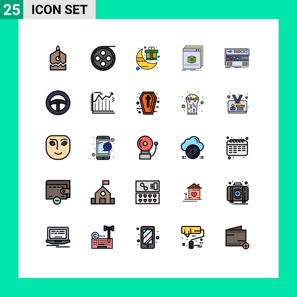 voorraad vector icoon pak van 25 lijn tekens en symbolen voor beheersen programma geschenk het dossier app bewerkbare vector ontwerp elementen