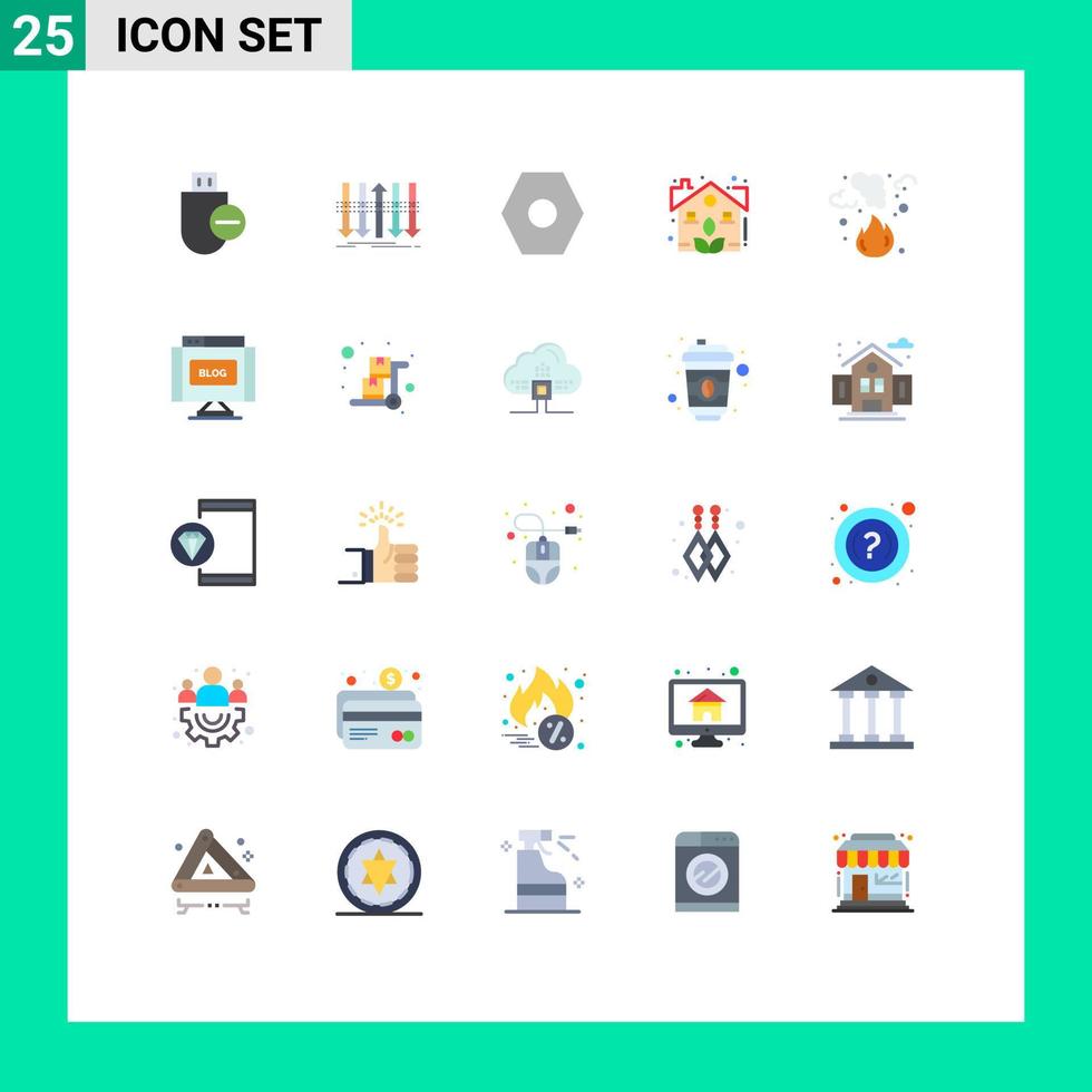 reeks van 25 modern ui pictogrammen symbolen tekens voor brandwond fabriek vooruit tuin gebruiker koppel bewerkbare vector ontwerp elementen