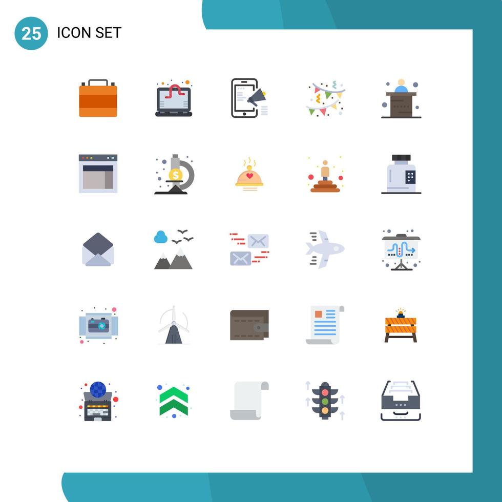 25 gebruiker koppel vlak kleur pak van modern tekens en symbolen van bureau decoratie quarantaine verjaardag mobiel bewerkbare vector ontwerp elementen