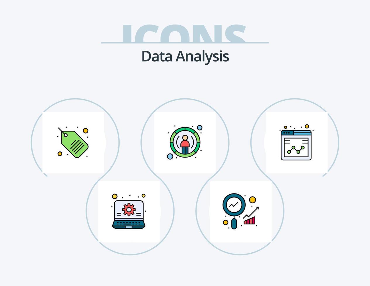 gegevens analyse lijn gevulde icoon pak 5 icoon ontwerp. grafiek. gegevens veiligheid. bedrijf. op slot doen. gegevens vector