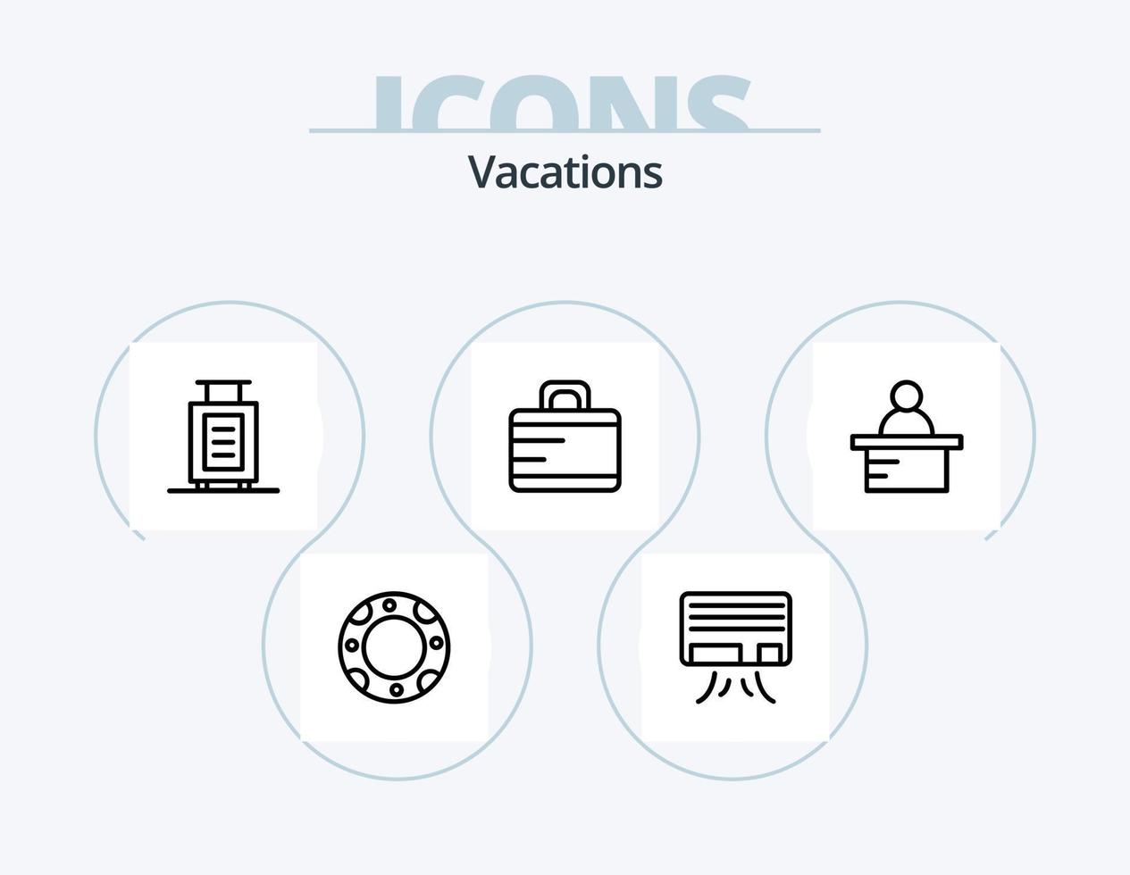 vakanties lijn icoon pak 5 icoon ontwerp. . groep. visie. lift. cam vector