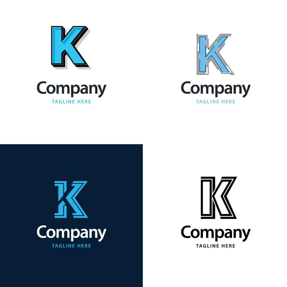 brief k groot logo pak ontwerp creatief modern logos ontwerp voor uw bedrijf vector