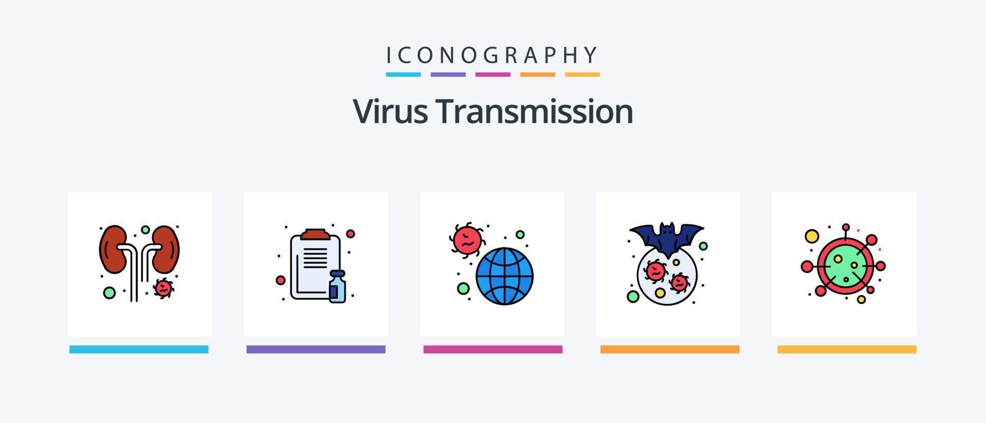 virus transmissie lijn gevulde 5 icoon pak inclusief herstel. water druppel. verbieden. wassen. hand. creatief pictogrammen ontwerp vector