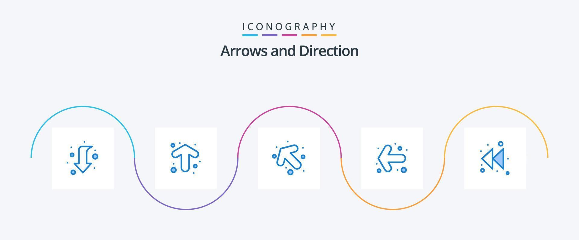 pijl blauw 5 icoon pak inclusief . links. pijl. pijl. terug vector