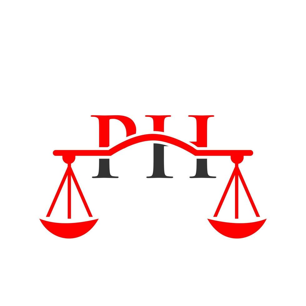 brief ph wet firma logo ontwerp voor advocaat, gerechtigheid, wet procureur, legaal, advocaat onderhoud, wet kantoor, schaal, wet stevig, advocaat zakelijke bedrijf vector