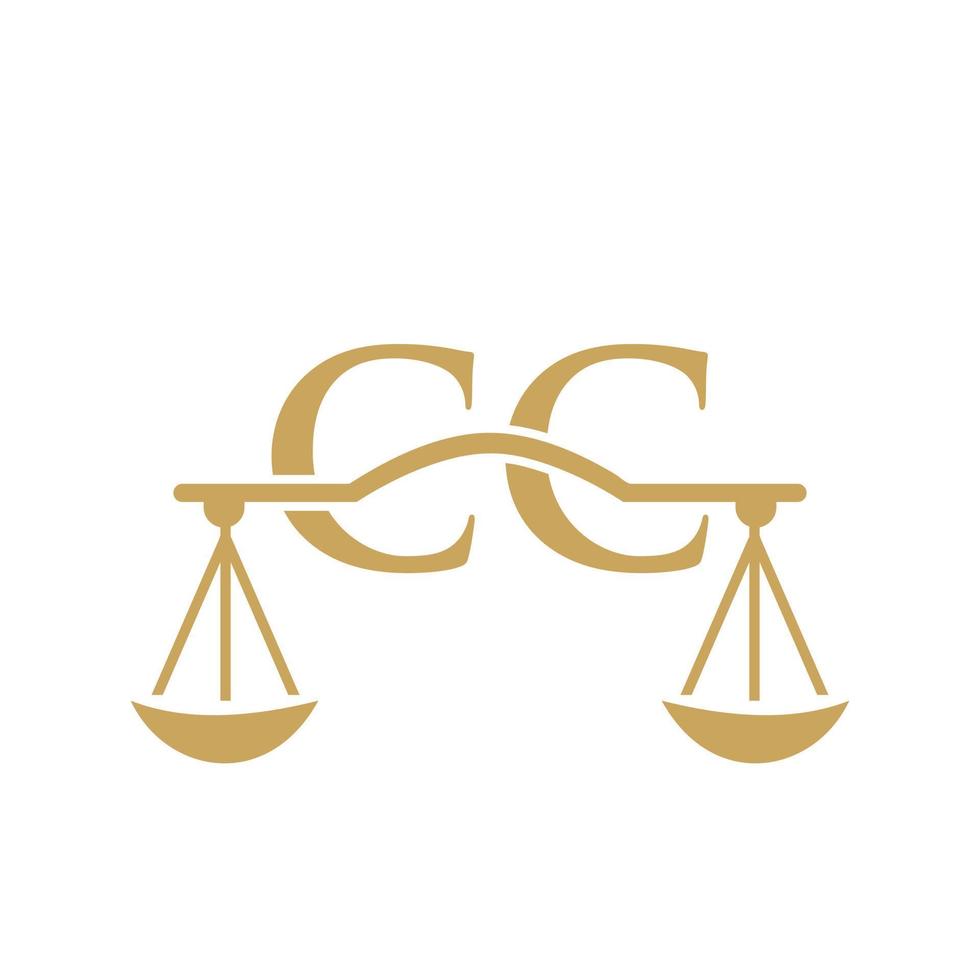 brief cc wet firma logo ontwerp voor advocaat, gerechtigheid, wet procureur, legaal, advocaat onderhoud, wet kantoor, schaal, wet stevig, advocaat zakelijke bedrijf vector