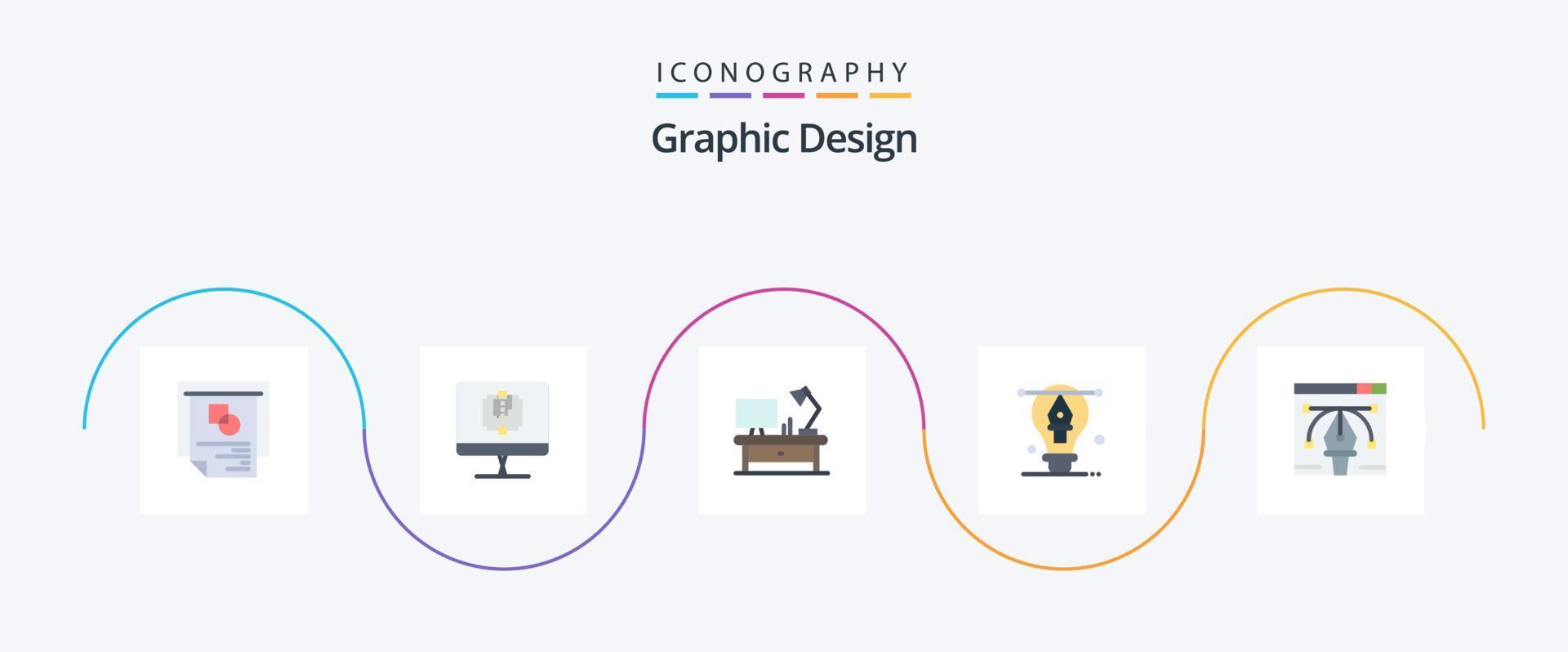 grafisch ontwerp vlak 5 icoon pak inclusief kunstwerk. ontwerpen. toenemen. kunstwerk. bedrijf vector