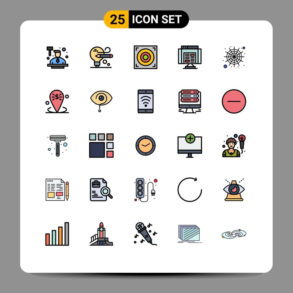 voorraad vector icoon pak van 25 lijn tekens en symbolen voor bank spin ontwerp malware gegevens bewerkbare vector ontwerp elementen