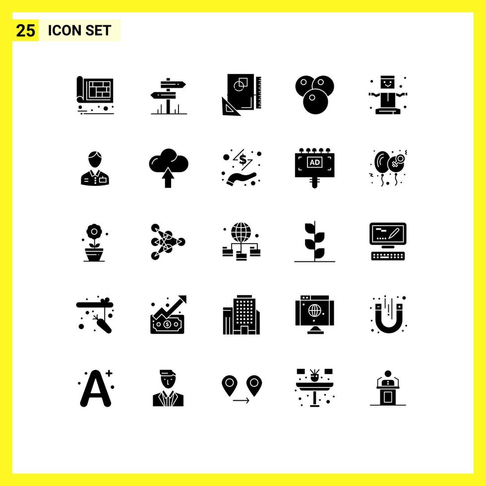 solide glyph pak van 25 universeel symbolen van vermaak voedsel kamer kers schetsen bewerkbare vector ontwerp elementen