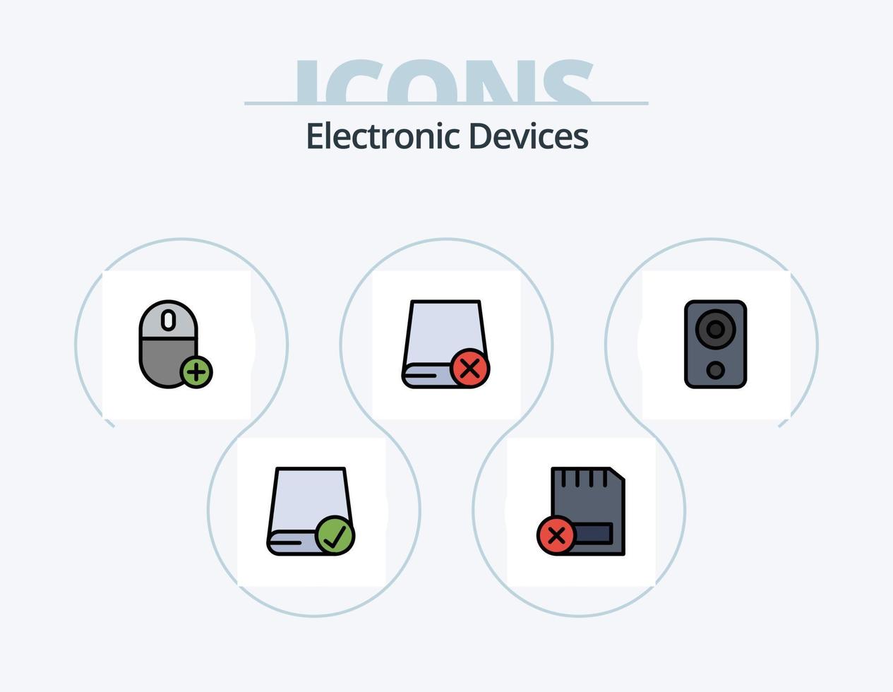 apparaten lijn gevulde icoon pak 5 icoon ontwerp. apparaten. kaart. hardware. hardware. rit vector