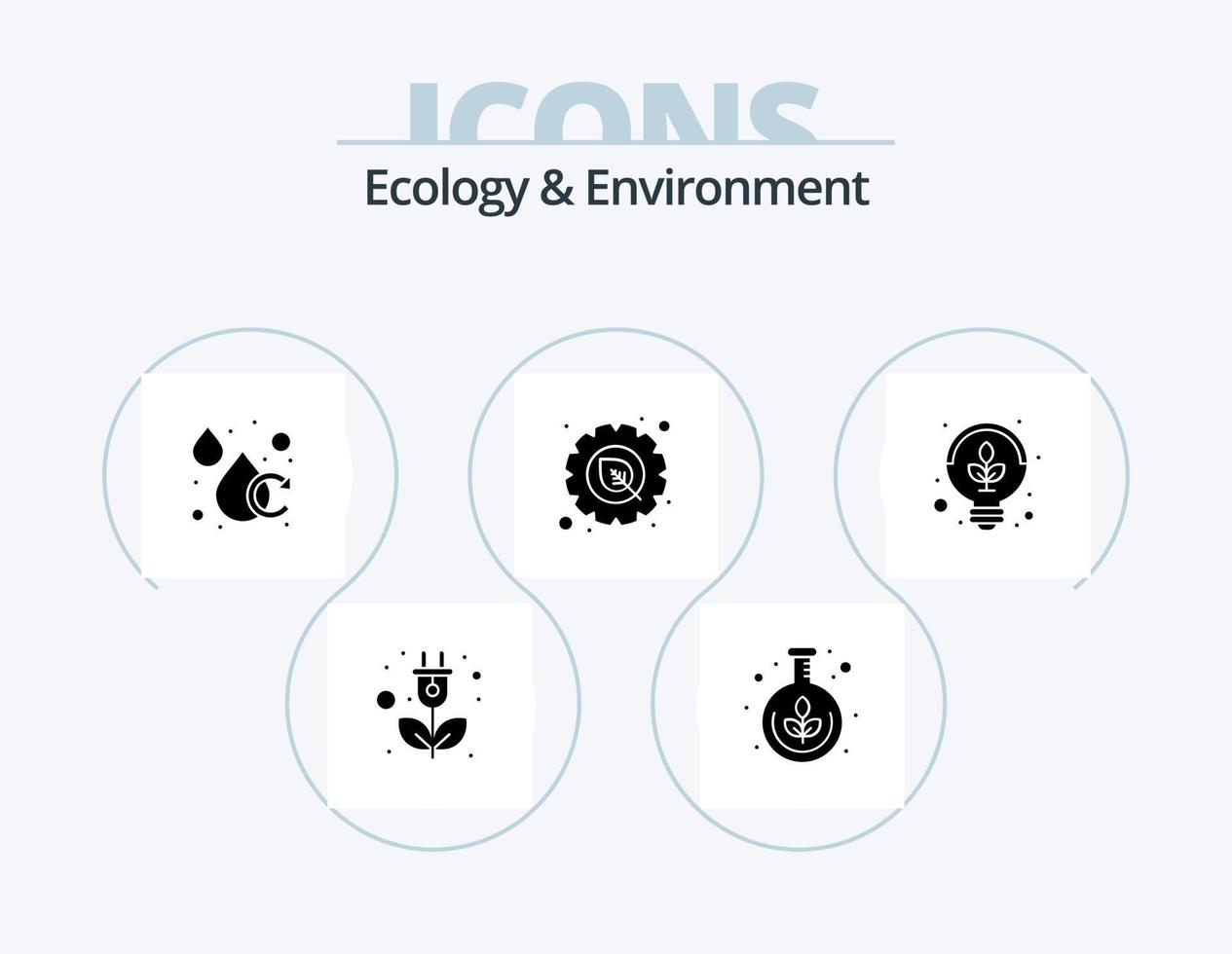 ecologie en milieu glyph icoon pak 5 icoon ontwerp. groente. blad. aqua. groente. milieu vector