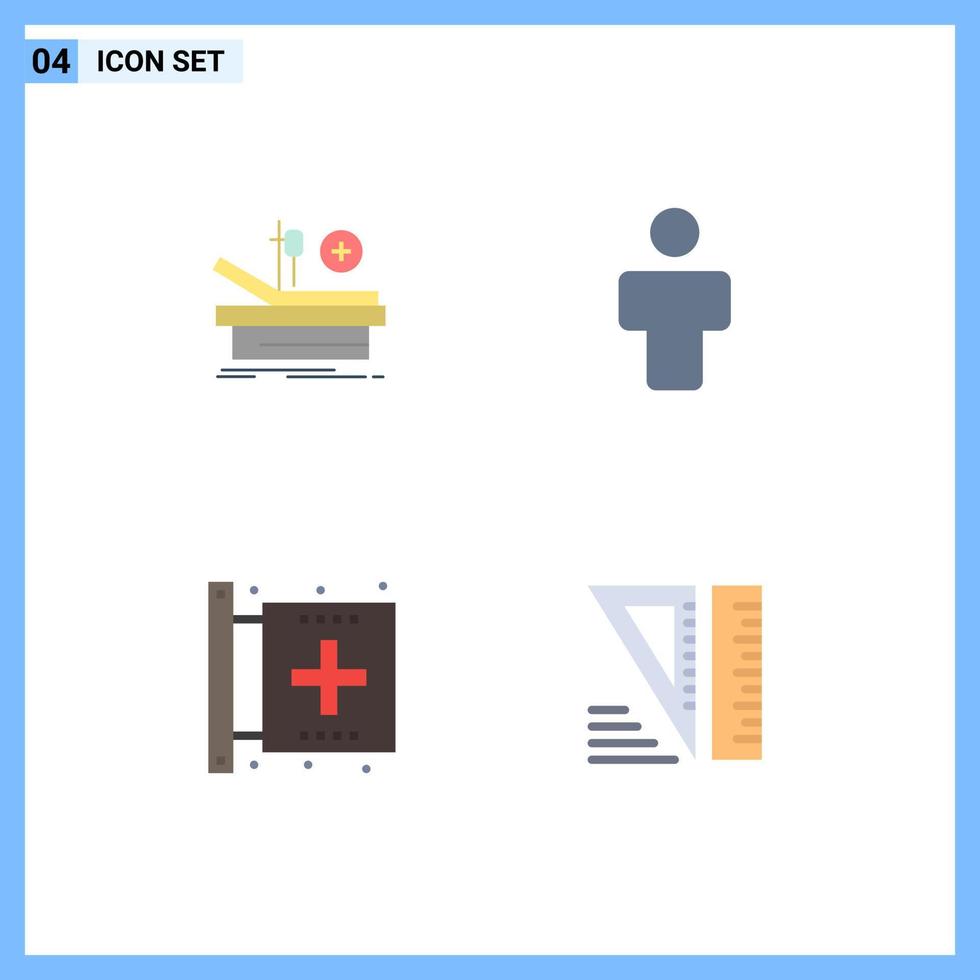 4 gebruiker koppel vlak icoon pak van modern tekens en symbolen van operatie ziekte ziekenhuis mensen het formulier bewerkbare vector ontwerp elementen